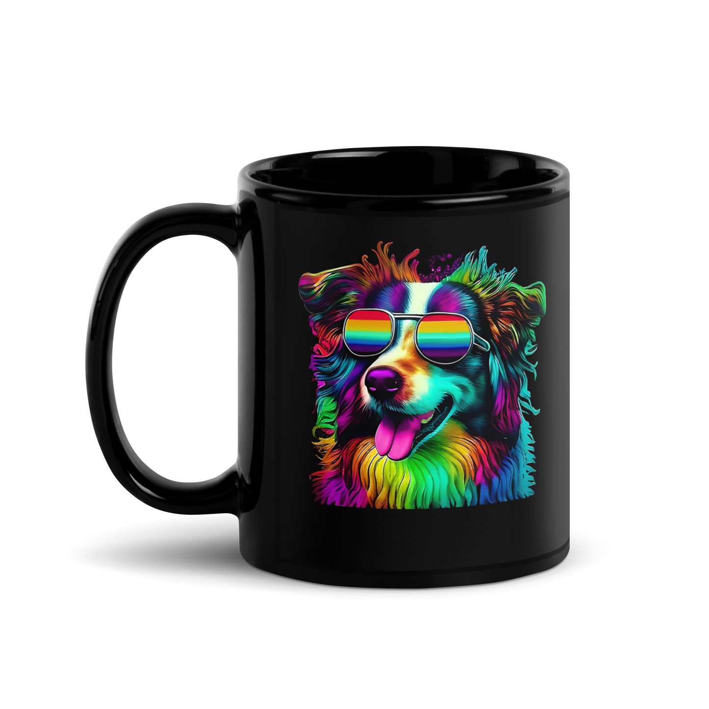 Border Collie Black Mug