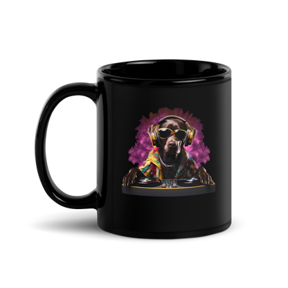 DJ Choc Labrador Black Mug