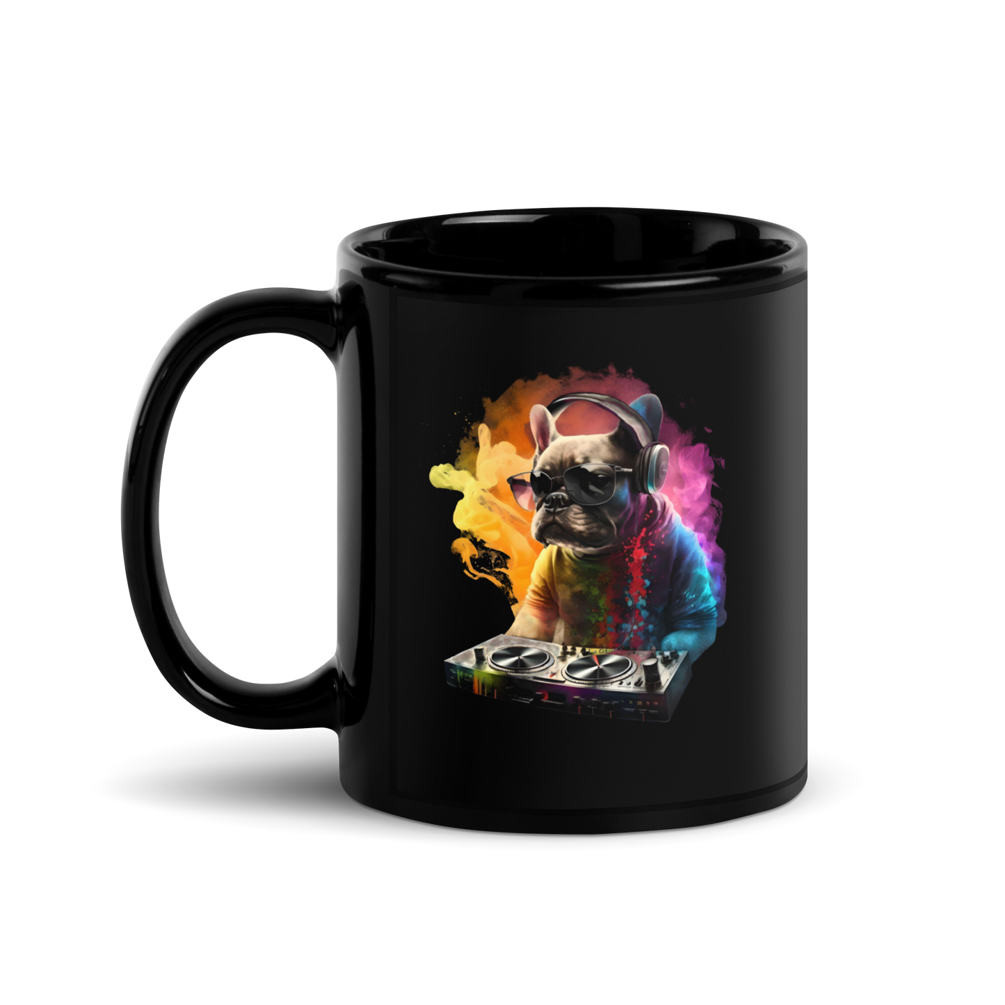 DJ Frenchie Black Mug