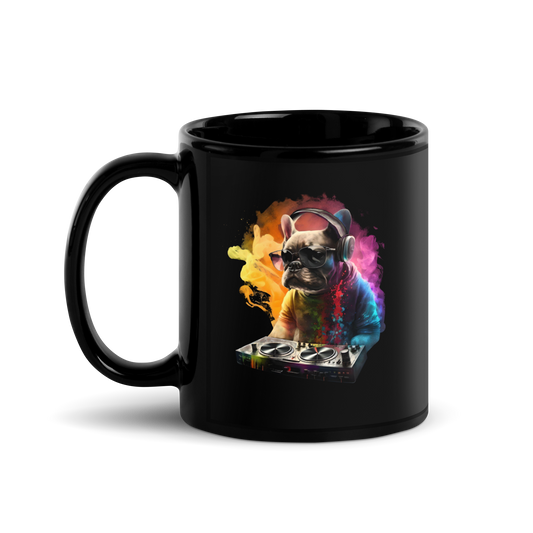 DJ Frenchie Black Mug