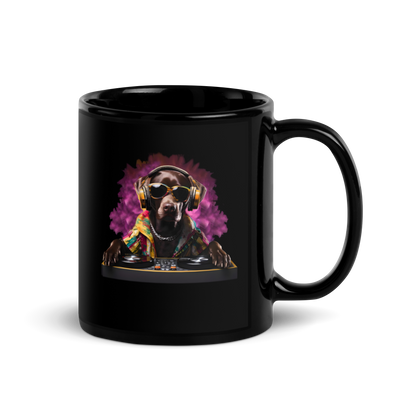 DJ Choc Labrador Black Mug