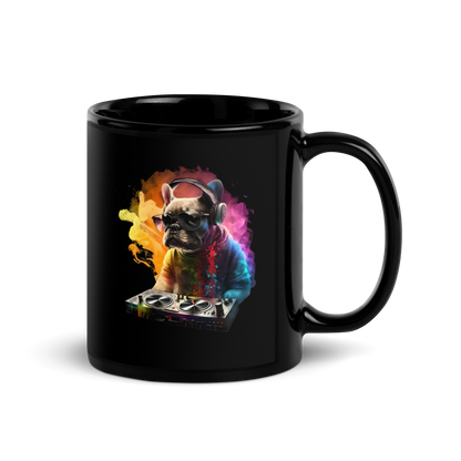 DJ Frenchie Black Mug