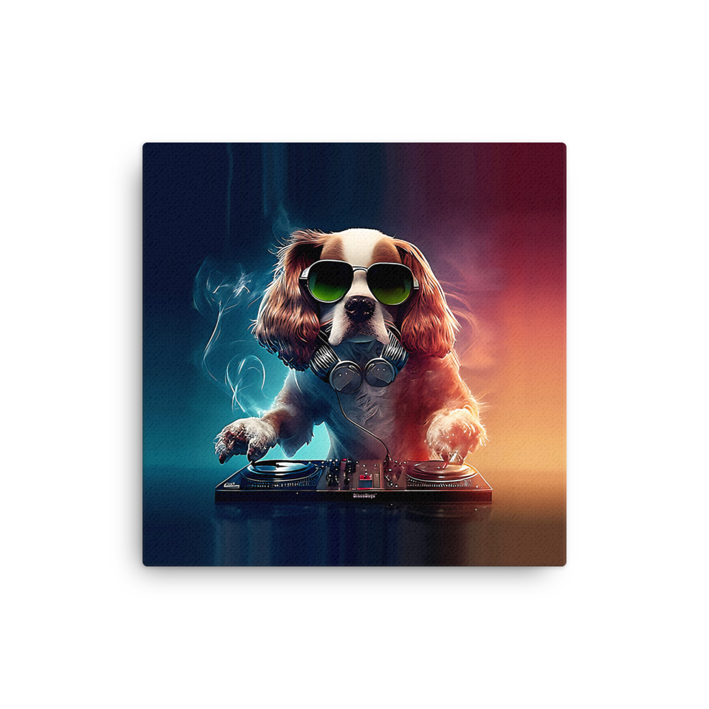 DJ King Spaniel Canvas