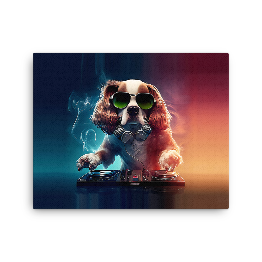 DJ King Spaniel Canvas