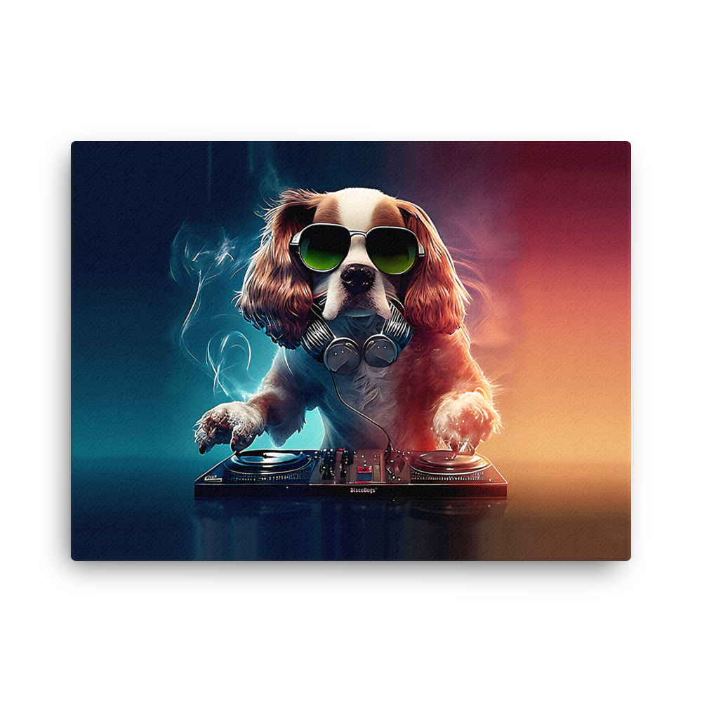 DJ King Spaniel Canvas