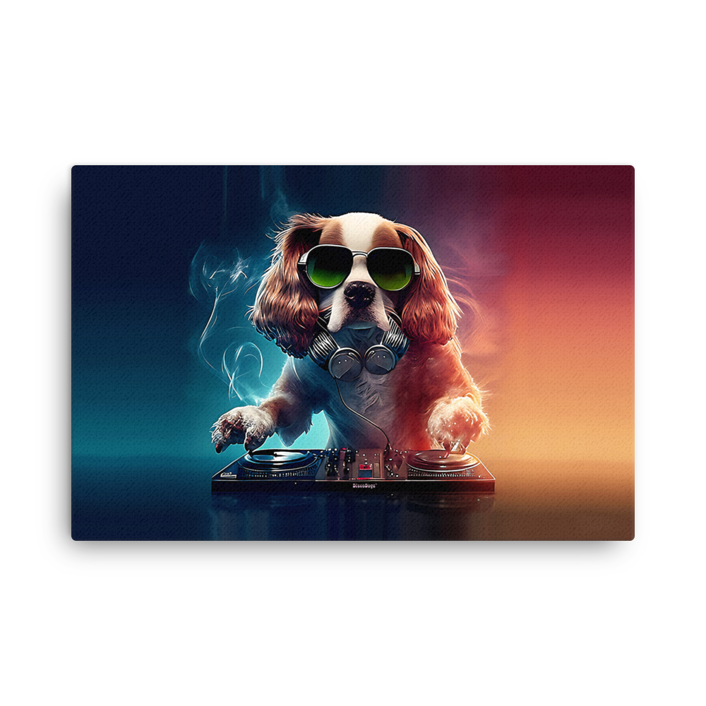 DJ King Spaniel Canvas